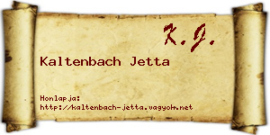Kaltenbach Jetta névjegykártya